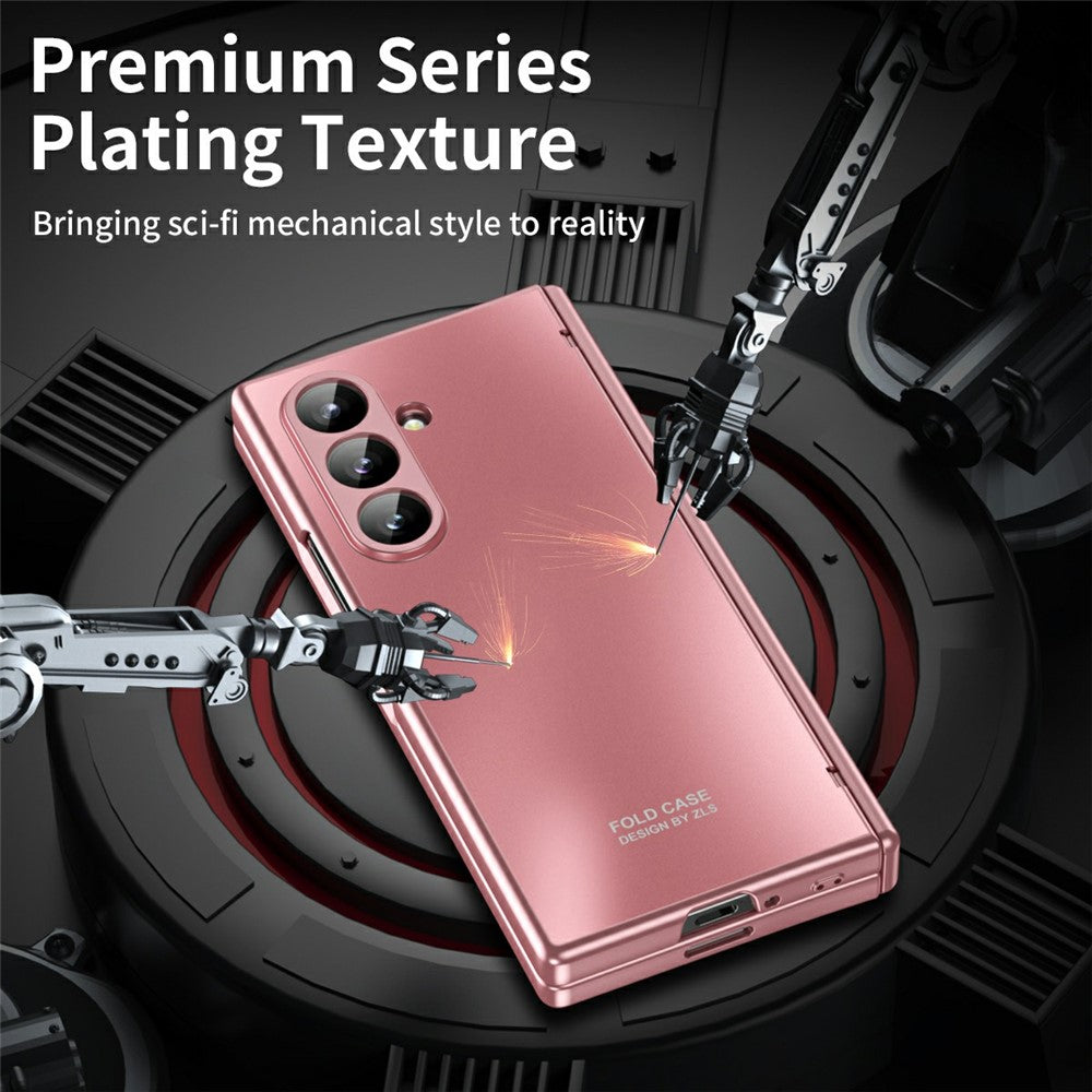 For Samsung Galaxy Z Fold7 5G Case Hard PC Shockproof Phone Cover with Front Screen Film - Pink