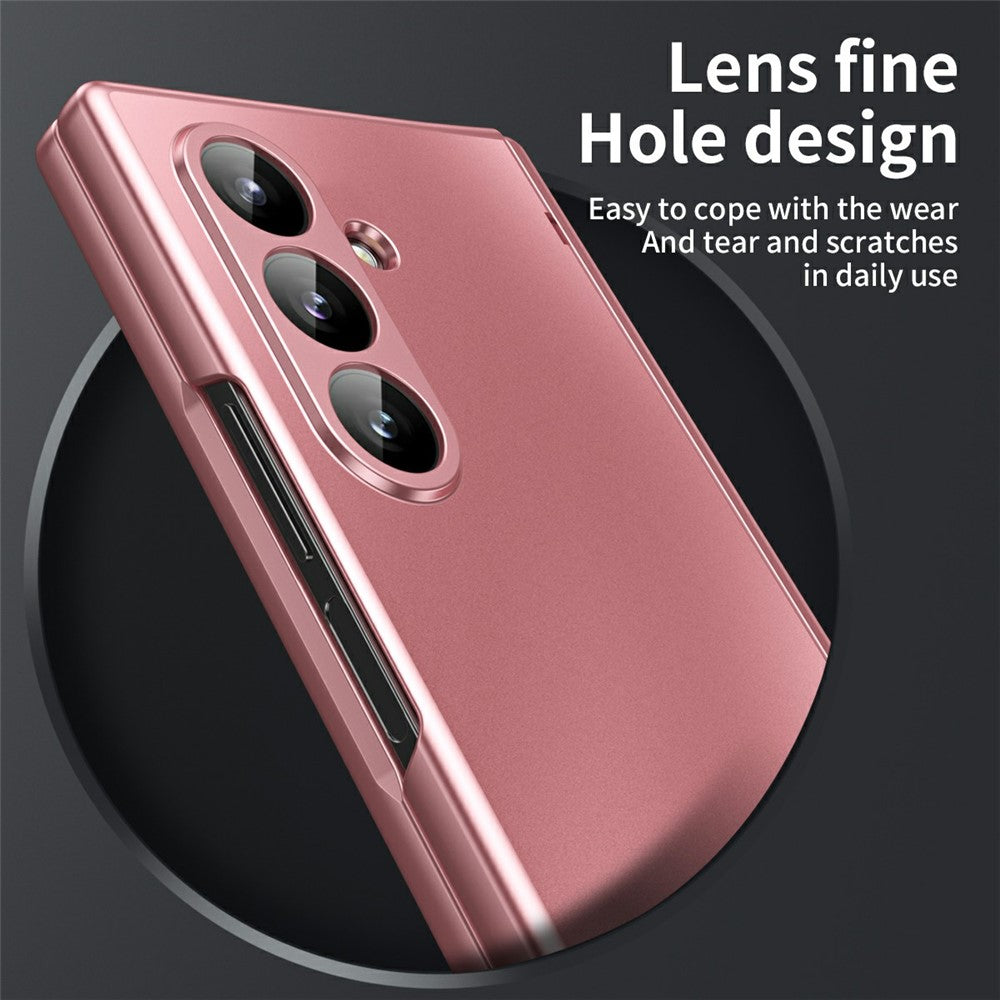 For Samsung Galaxy Z Fold7 5G Case Hard PC Shockproof Phone Cover with Front Screen Film - Pink