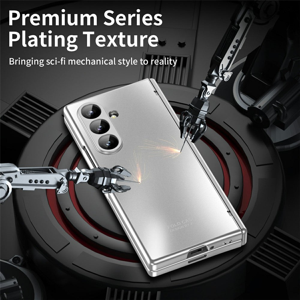 For Samsung Galaxy Z Fold7 5G Case Hard PC Shockproof Phone Cover with Front Screen Film - Silver