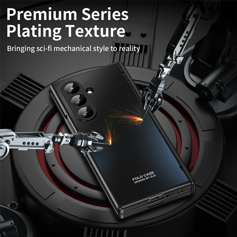 For Samsung Galaxy Z Fold7 5G Case Hard PC Shockproof Phone Cover with Front Screen Film - Black