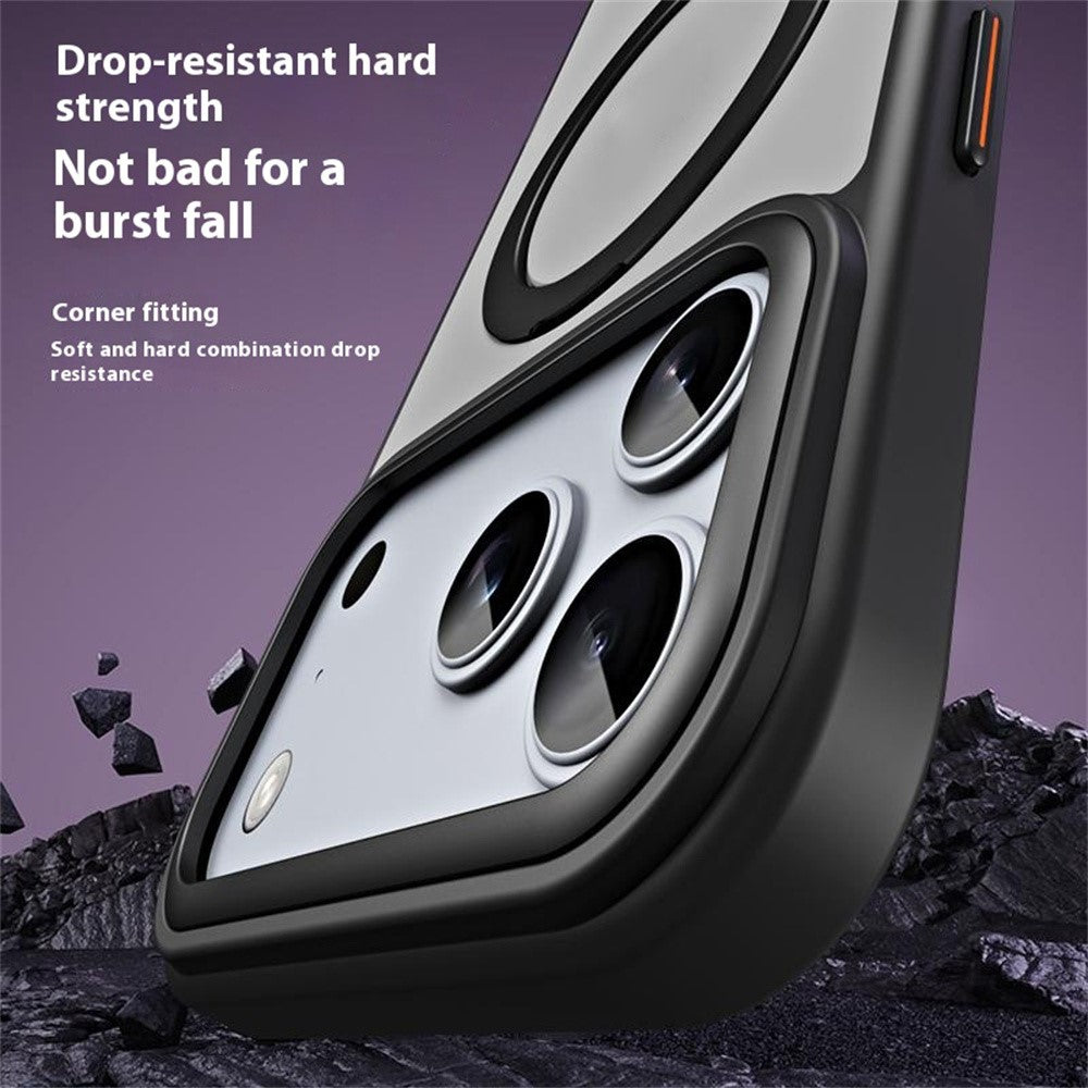 For iPhone 17 Pro Max Case TPU + Acrylic Hidden Magnetic Kickstand Phone Cover - Grey