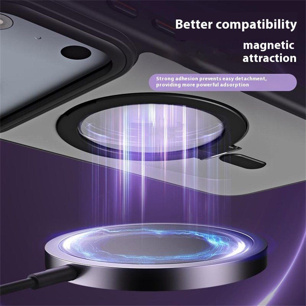For iPhone 17 Pro Max Case TPU + Acrylic Hidden Magnetic Kickstand Phone Cover - Blue