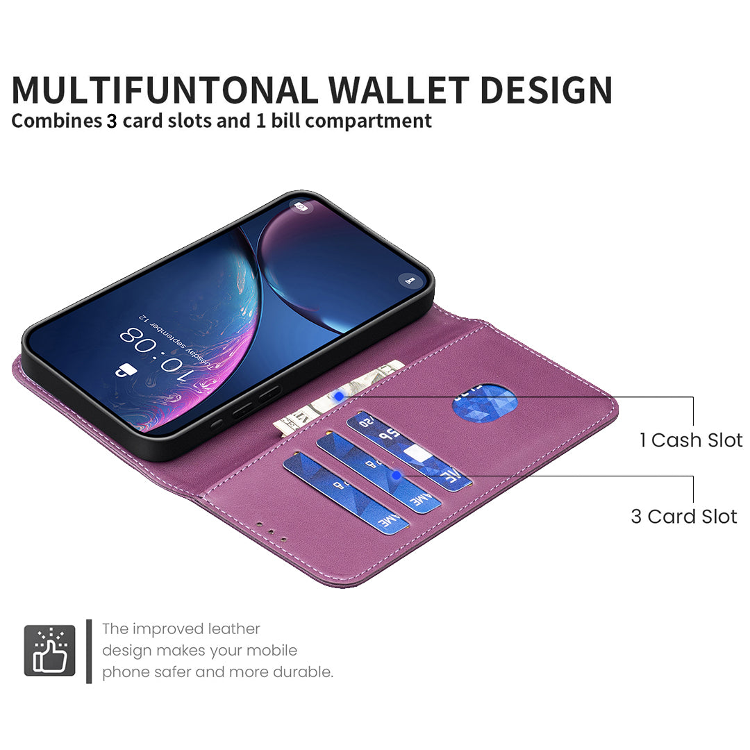 For iPhone 17 Pro Max Phone Case BINFEN COLOR BF17 Wallet Folio Flip Leather Cover - Dark Purple