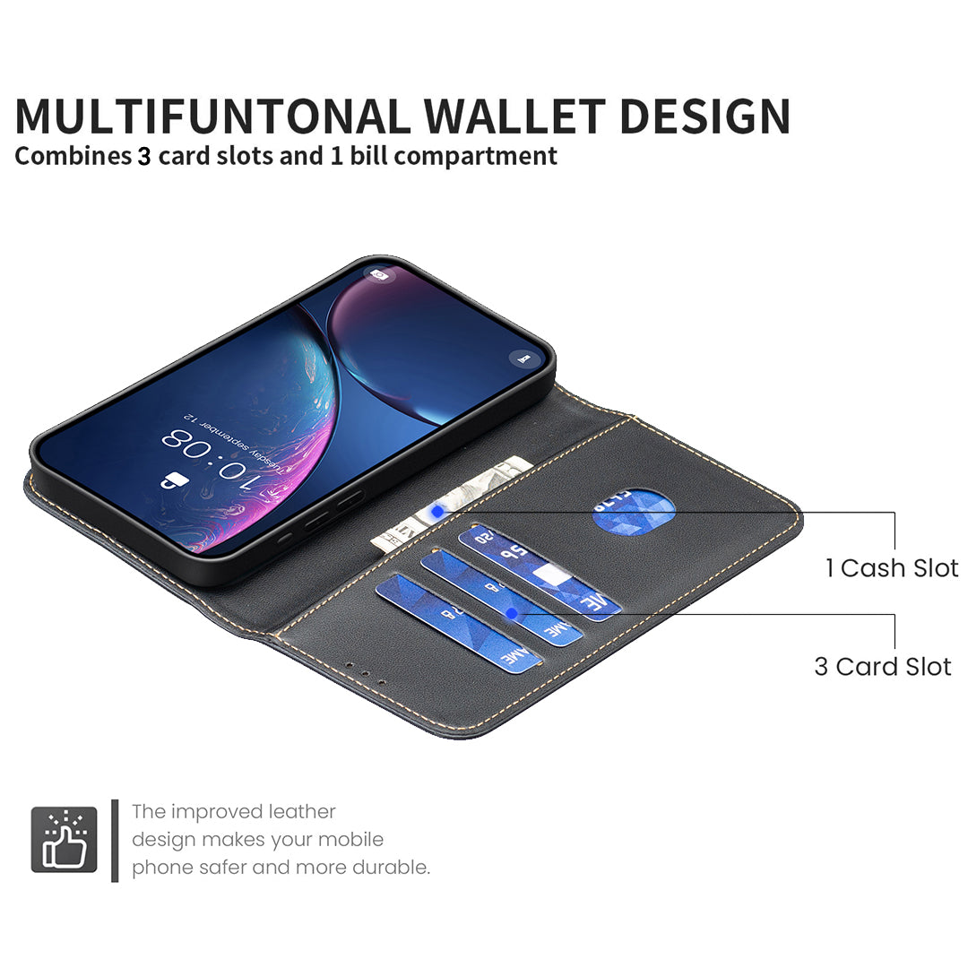 For iPhone 17 Pro Max Phone Case BINFEN COLOR BF17 Wallet Folio Flip Leather Cover - Black