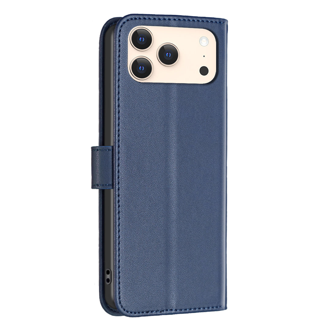 For iPhone 17 Pro Max Phone Case BINFEN COLOR BF17 Wallet Folio Flip Leather Cover - Blue