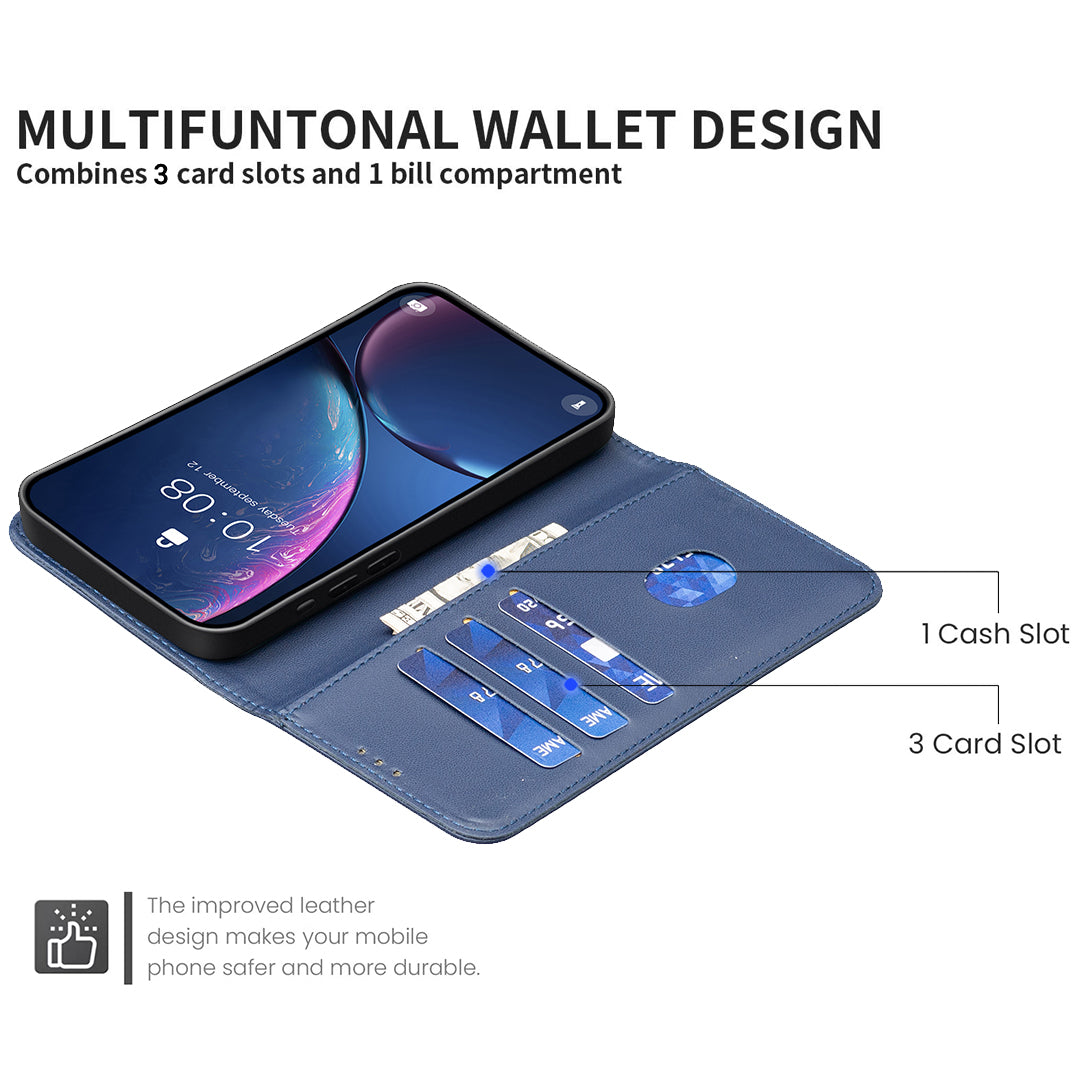 For iPhone 17 Pro Max Phone Case BINFEN COLOR BF17 Wallet Folio Flip Leather Cover - Blue