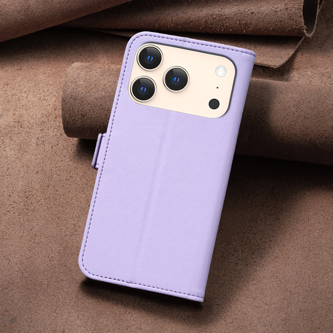 For iPhone 17 Pro Max Case BINFEN COLOR BF31 PU Leather Flip Folio Phone Wallet Cover - Purple