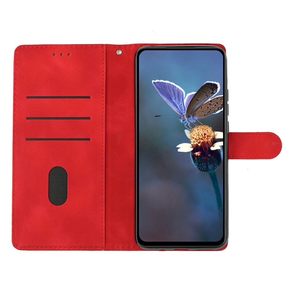 For iPhone 17 Pro Max Case Butterfly Flower Pattern Skin-Touch Leather Phone Cover - Red