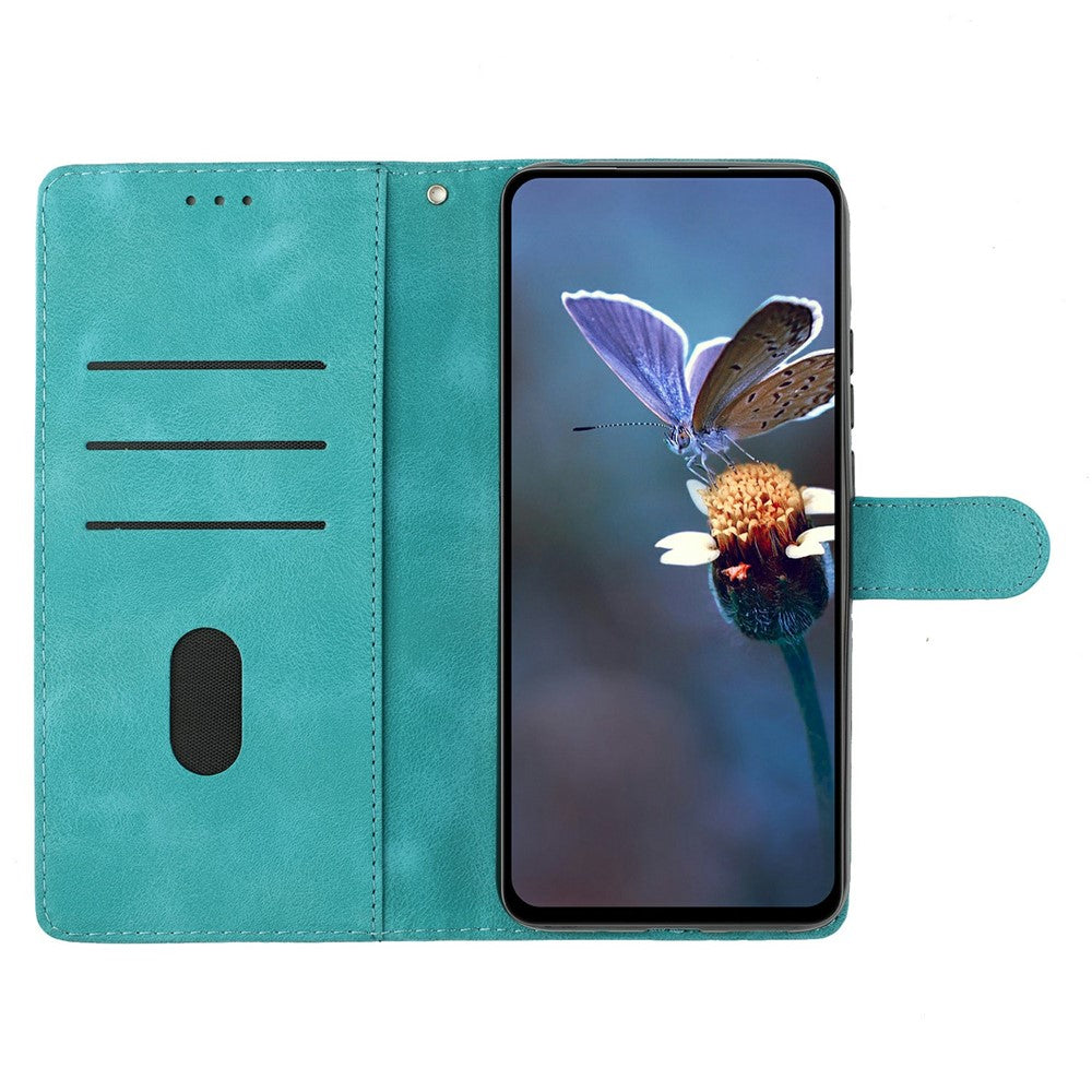 For iPhone 17 Pro Max Case Butterfly Flower Pattern Skin-Touch Leather Phone Cover - Green