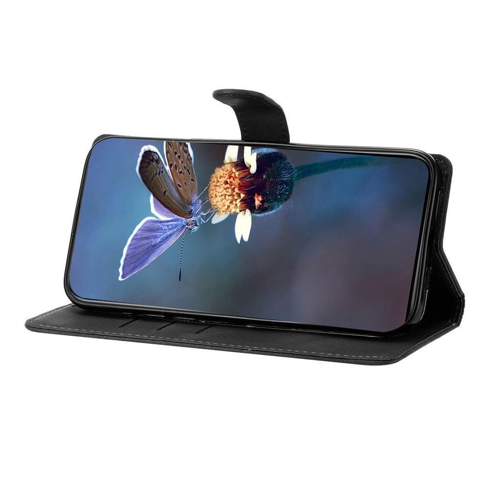 For iPhone 17 Pro Max Case Butterfly Flower Pattern Skin-Touch Leather Phone Cover - Black