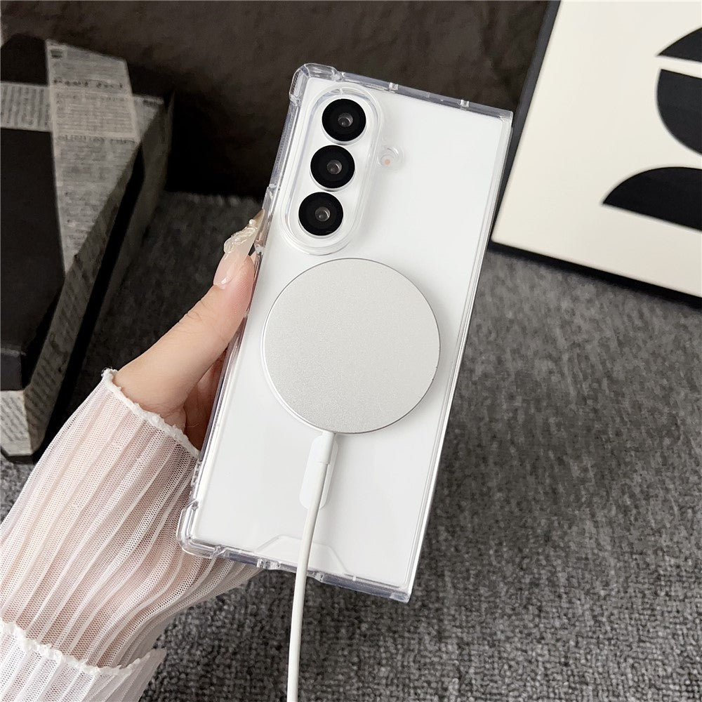 For Samsung Galaxy Z Fold7 5G Case Clear Acrylic Back Phone Cover Compatible with MagSafe