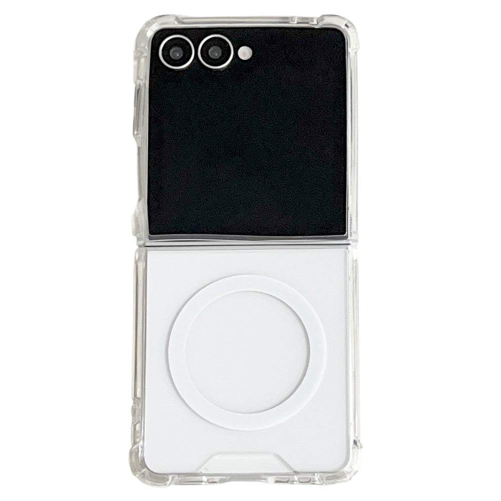 For Samsung Galaxy Z Flip7 5G Case Clear Acrylic Back Phone Cover Compatible with MagSafe