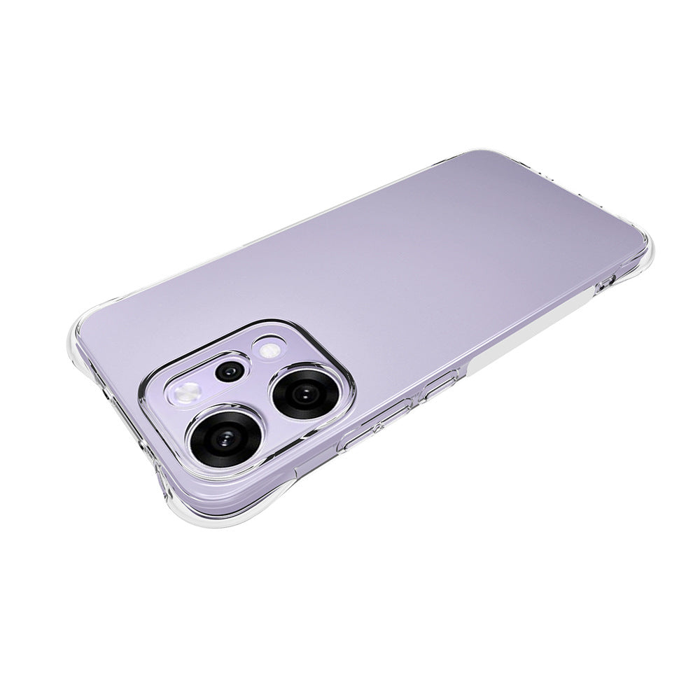 For Oppo Reno14 Pro 5G (Global) Case WANLONFENG WL Series 2.0mm TPU Phone Cover with Tempered Glass Film - Transparent
