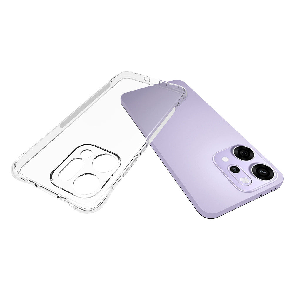 For Oppo Reno14 Pro 5G (Global) TPU Case WANLONFENG WL2 Series 2.0mm Phone Cover with 2Pcs Tempered Glass Films - Transparent