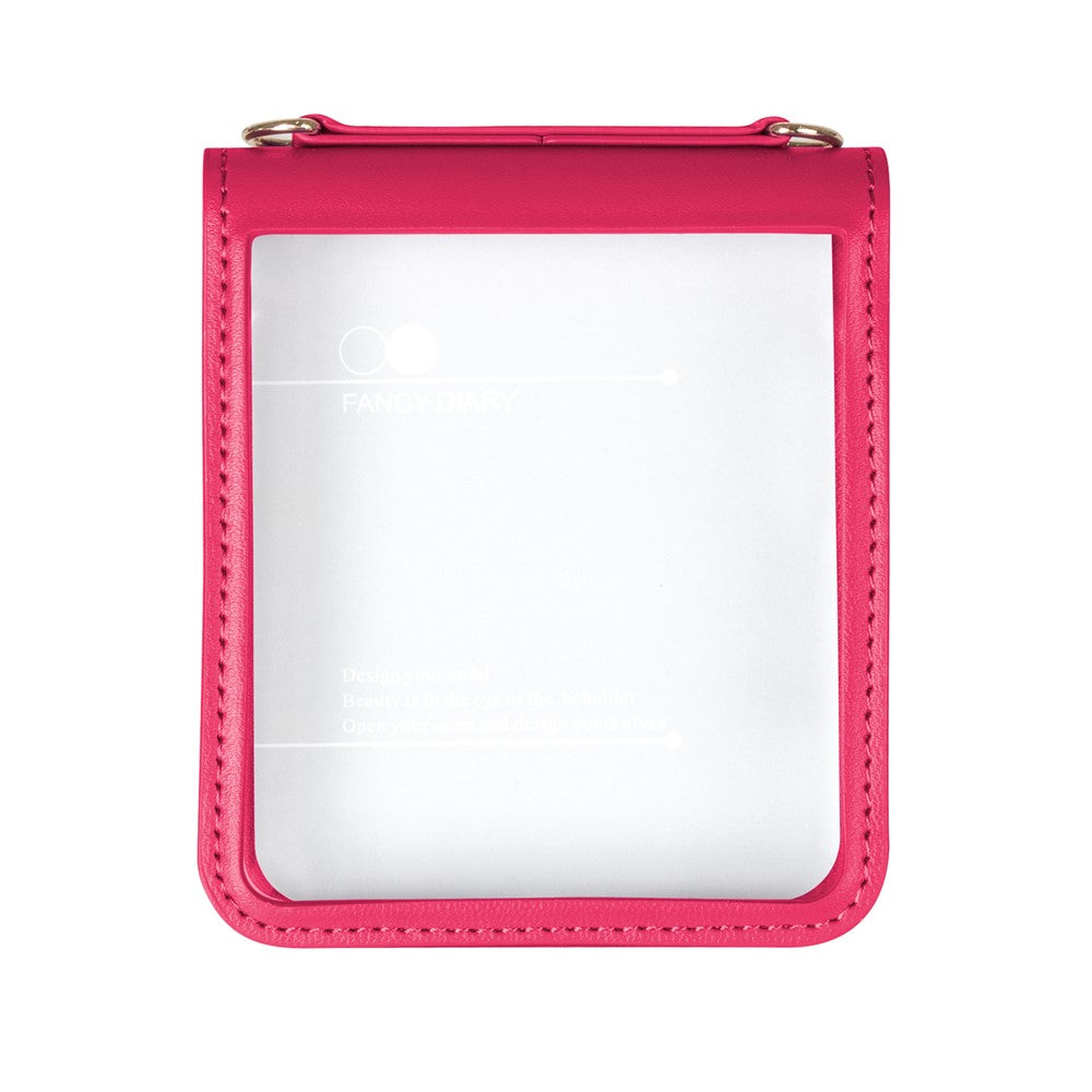 HANMAN Mill Series for Samsung Galaxy Z Flip7 5G Case Card Slots PU Leather Phone Cover - Rose