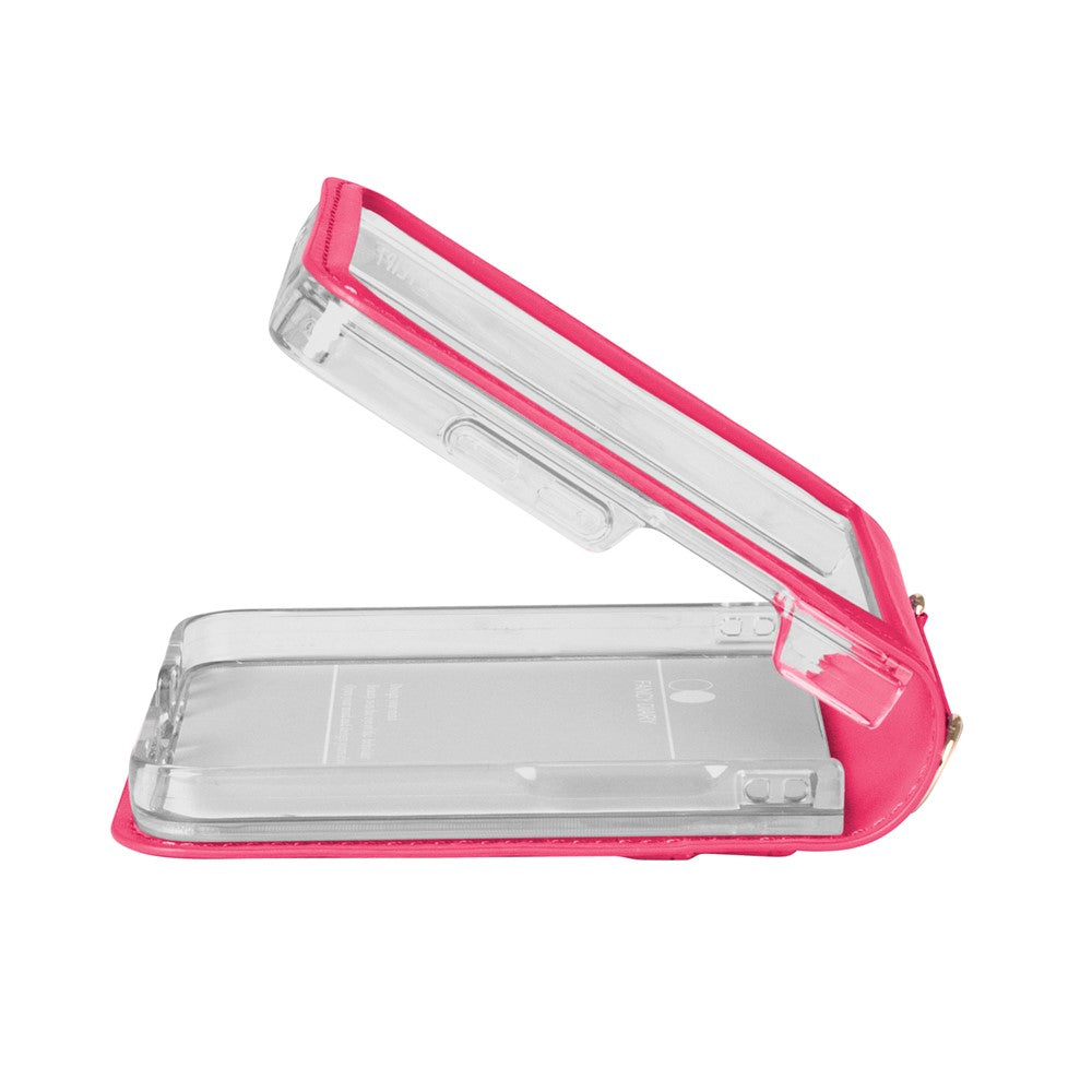 HANMAN Mill Series for Samsung Galaxy Z Flip7 5G Case Card Slots PU Leather Phone Cover - Rose