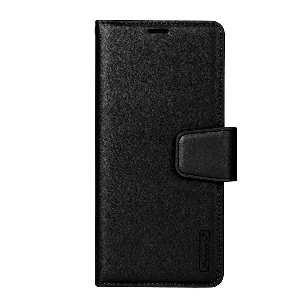 HANMAN Mill Series for Samsung Galaxy Z Fold7 5G Case Wallet Stand PU Leather Phone Cover - Black
