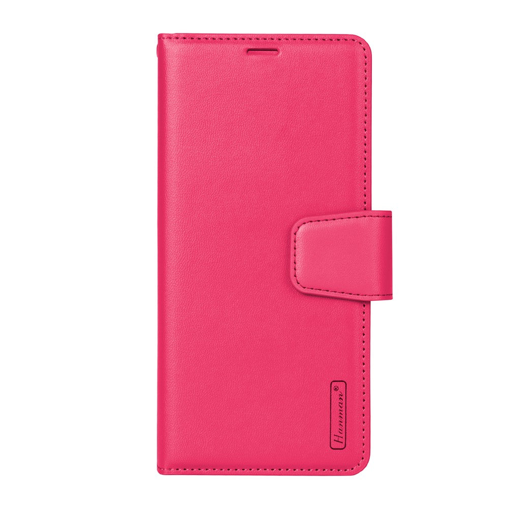 HANMAN Mill Series for Samsung Galaxy Z Fold7 5G Case Wallet Stand PU Leather Phone Cover - Rose