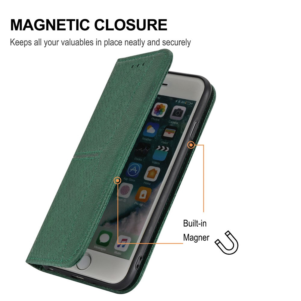 For iPhone 17 Pro Max Case Woven Texture PU Leather Wallet Phone Cover with Wrist Strap - Green