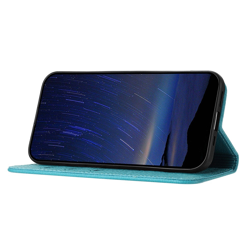 For iPhone 17 Pro Max Case Woven Texture PU Leather Wallet Phone Cover with Wrist Strap - Blue