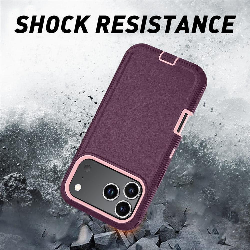 For iPhone 17 Pro Max Case Detachable PC + TPU Drop-Proof Back Cover - Wine Red  /  Pink