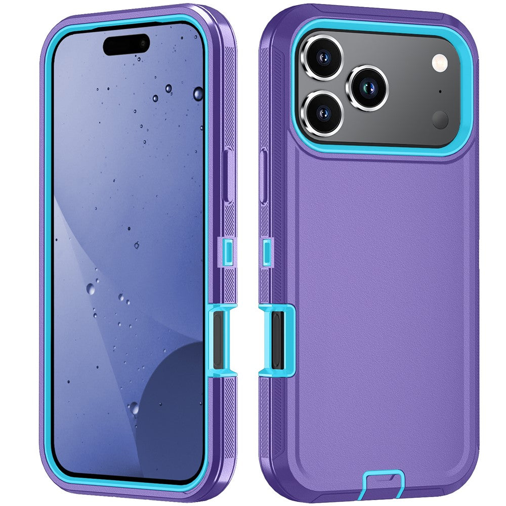 For iPhone 17 Pro Max Case Detachable PC + TPU Drop-Proof Back Cover - Light Purple / Sky Blue