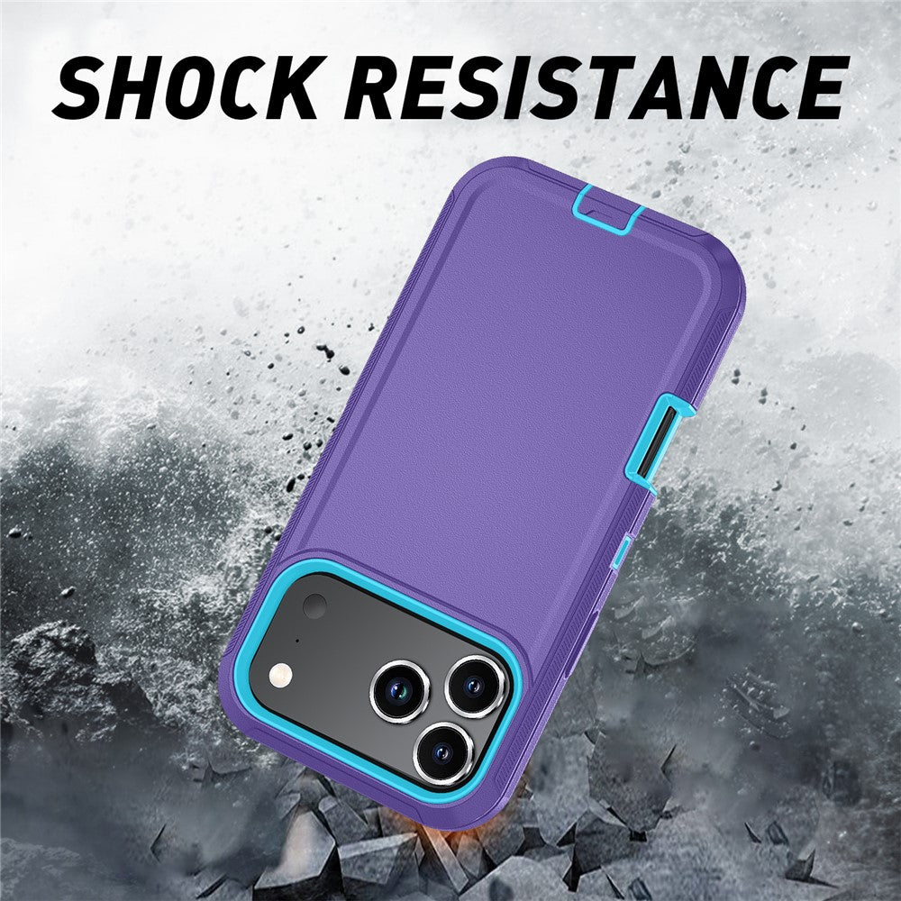 For iPhone 17 Pro Max Case Detachable PC + TPU Drop-Proof Back Cover - Light Purple / Sky Blue