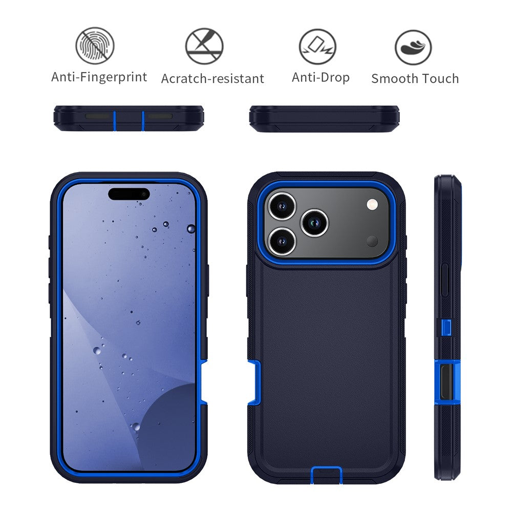 For iPhone 17 Pro Max Case Detachable PC + TPU Drop-Proof Back Cover - Dark Blue / Blue