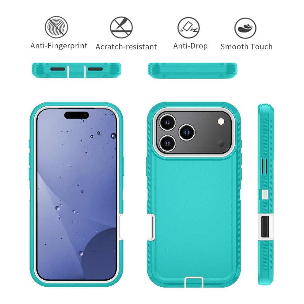For iPhone 17 Pro Max Case Detachable PC + TPU Drop-Proof Back Cover - Water Blue / White