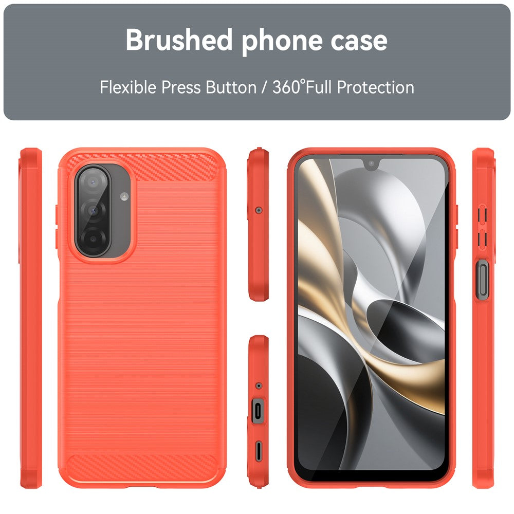 WANLONFENG LS Series For Samsung Galaxy A17 5G Case with Screen Film, Large Lens Hole Brushed Texture TPU Phone Cover - Red