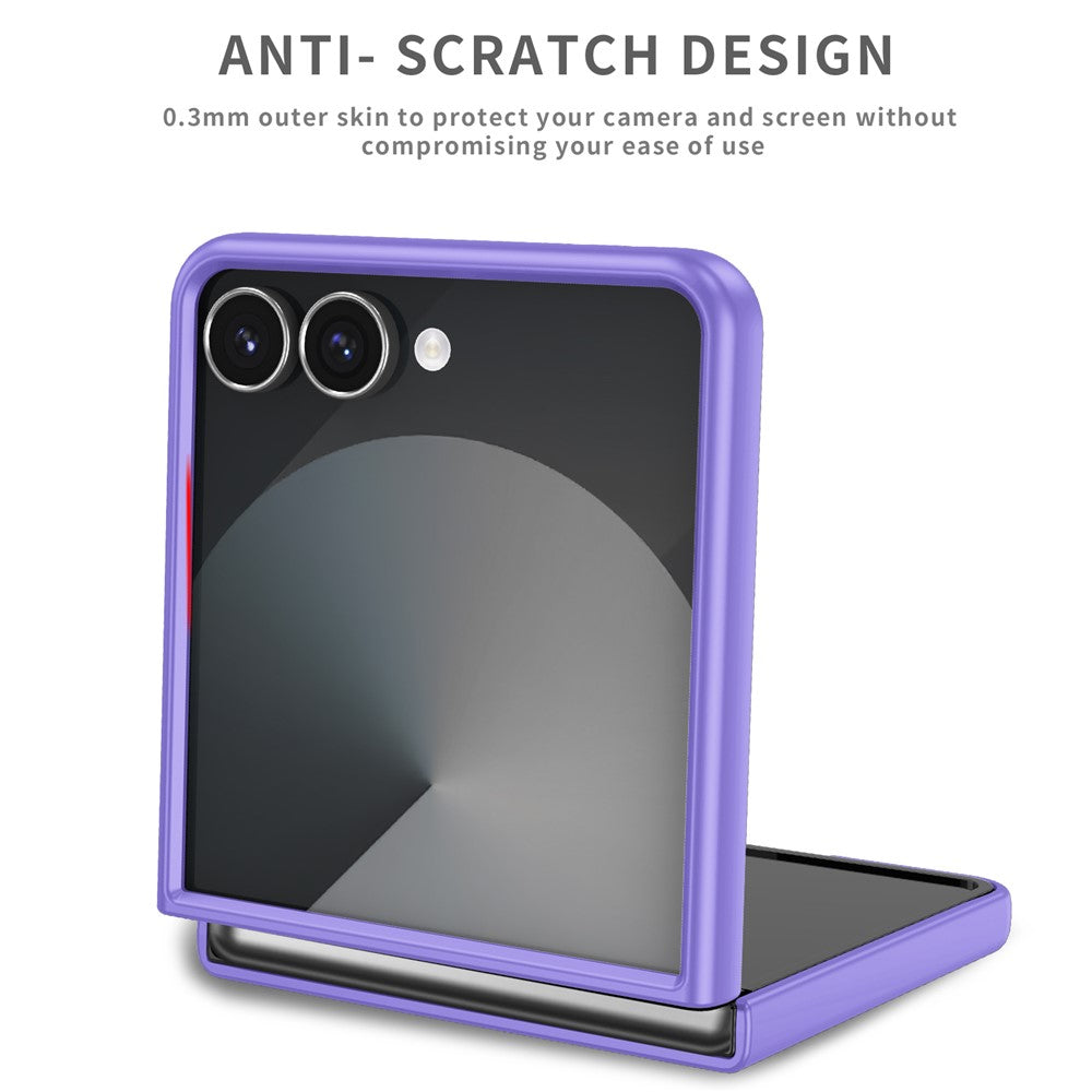 For Samsung Galaxy Z Flip7 5G Case Rotatable Ring Kickstand Hard PC Phone Cover - Purple