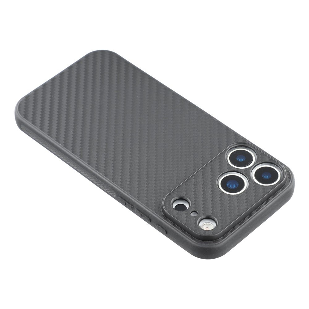 For iPhone 17 Pro Max Case Flexible TPU Carbon Fiber Texture Shockproof Phone Cover