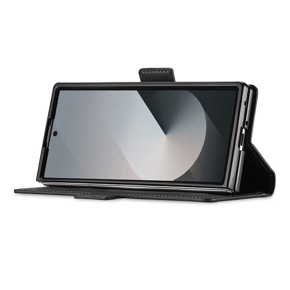 LC.IMEEKE L1 Series for Samsung Galaxy Z Fold7 5G Case PU Leather Wallet Stand Protective Phone Cover - Black