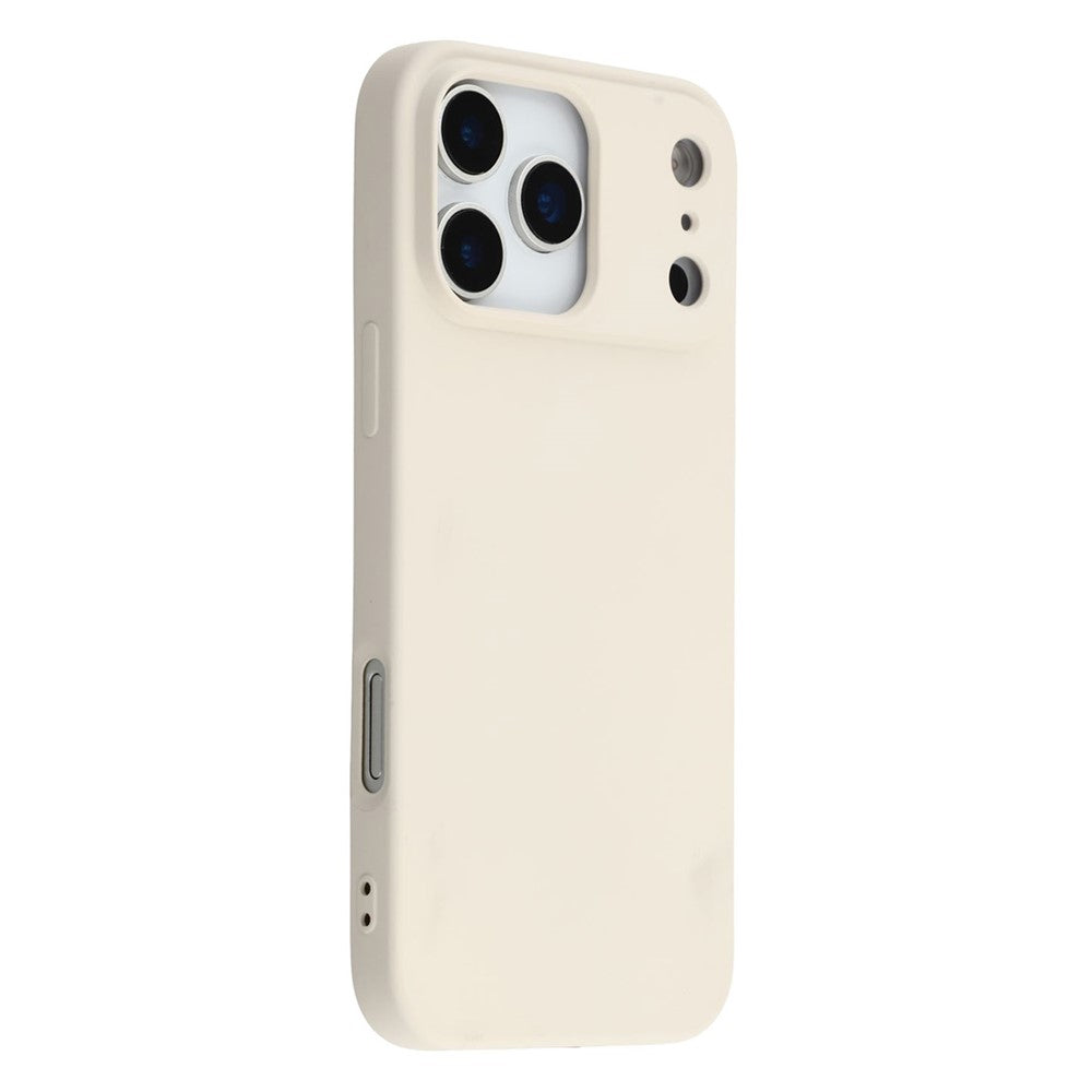 For iPhone 17 Pro Max TPU Case Soft Fiber Lining Anti-Scratch Phone Cover - White