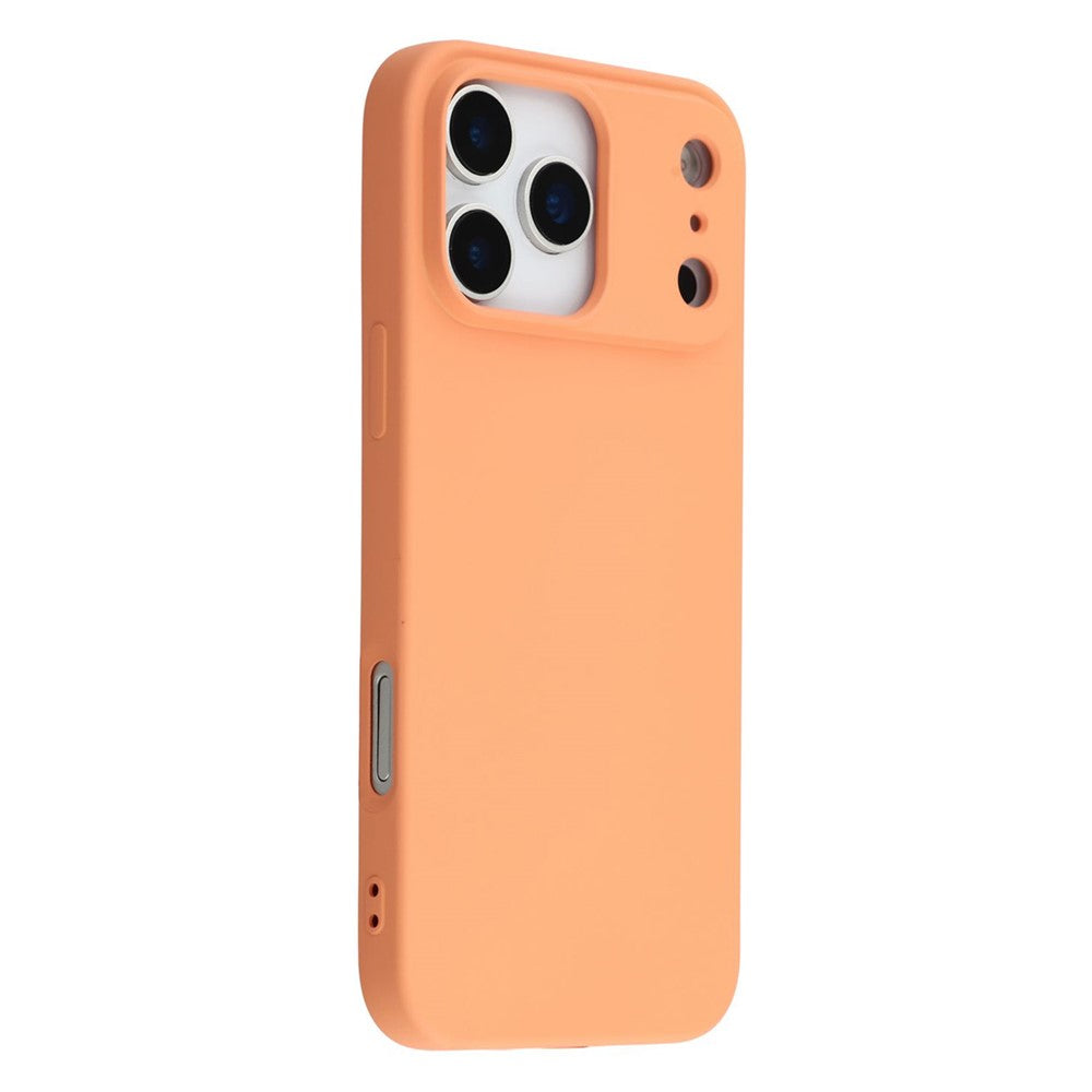 For iPhone 17 Pro Max TPU Case Soft Fiber Lining Anti-Scratch Phone Cover - Orange