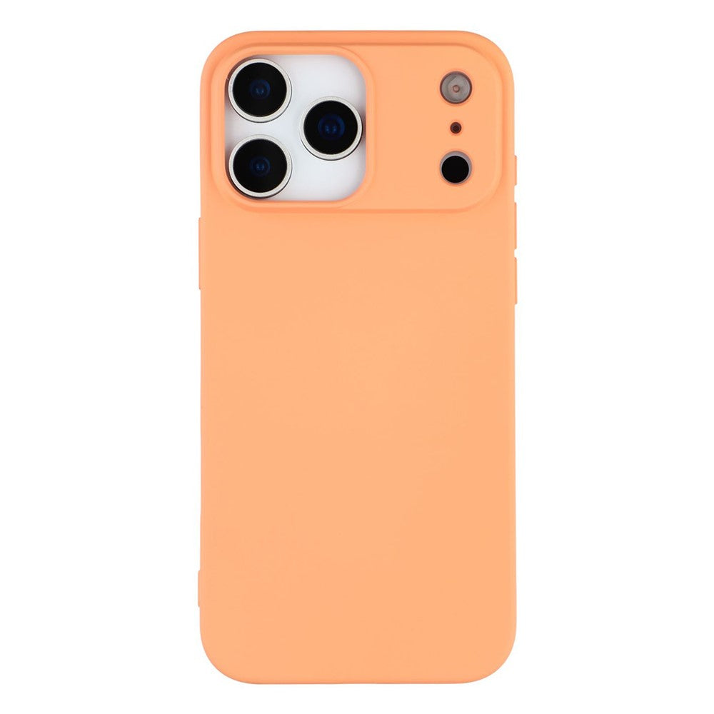 For iPhone 17 Pro Max TPU Case Soft Fiber Lining Anti-Scratch Phone Cover - Orange
