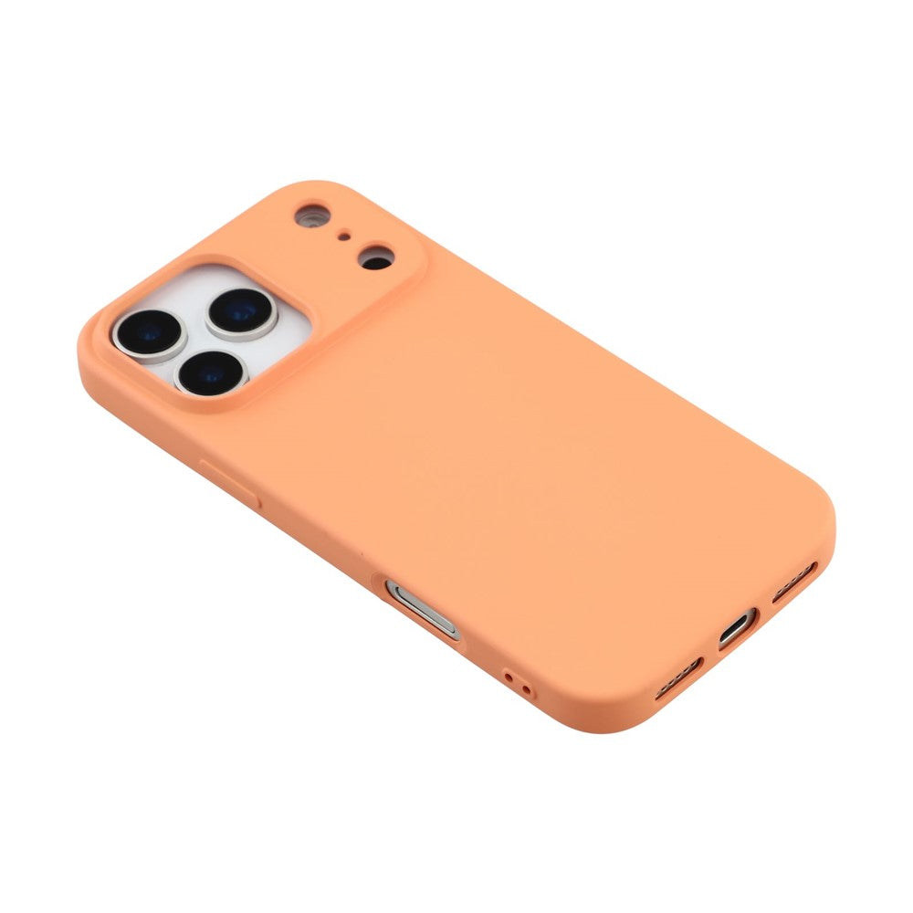 For iPhone 17 Pro Max TPU Case Soft Fiber Lining Anti-Scratch Phone Cover - Orange