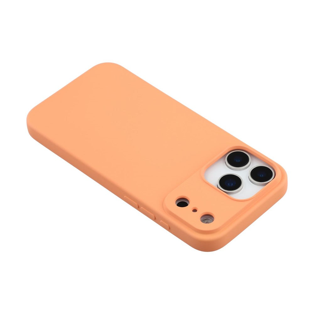 For iPhone 17 Pro Max TPU Case Soft Fiber Lining Anti-Scratch Phone Cover - Orange