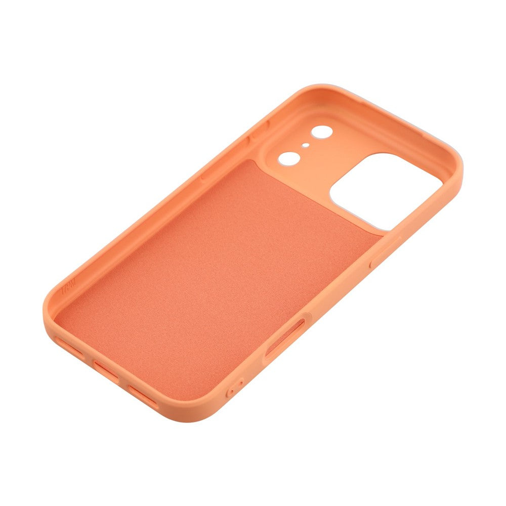 For iPhone 17 Pro Max TPU Case Soft Fiber Lining Anti-Scratch Phone Cover - Orange