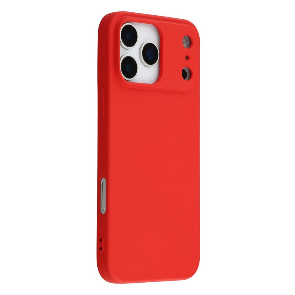 For iPhone 17 Pro Max TPU Case Soft Fiber Lining Anti-Scratch Phone Cover - Red