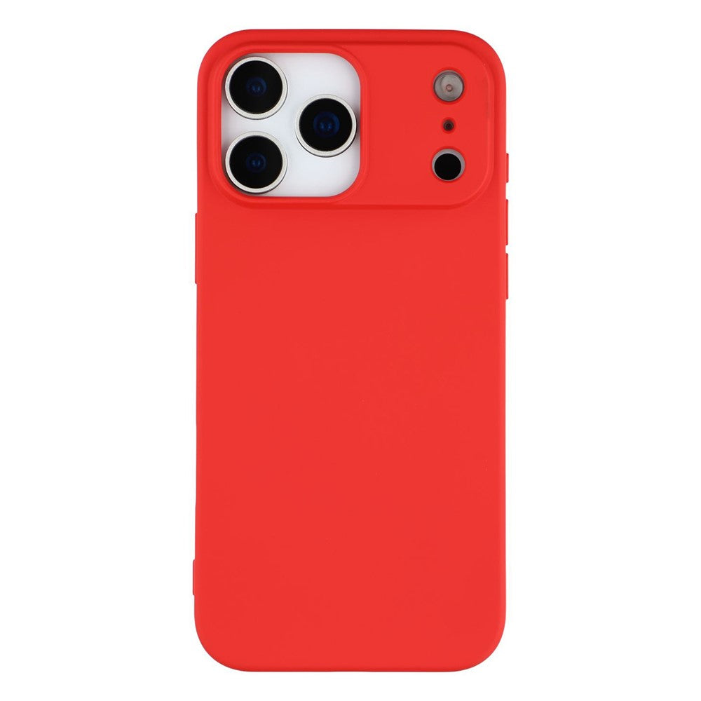 For iPhone 17 Pro Max TPU Case Soft Fiber Lining Anti-Scratch Phone Cover - Red