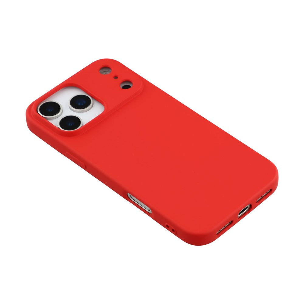 For iPhone 17 Pro Max TPU Case Soft Fiber Lining Anti-Scratch Phone Cover - Red