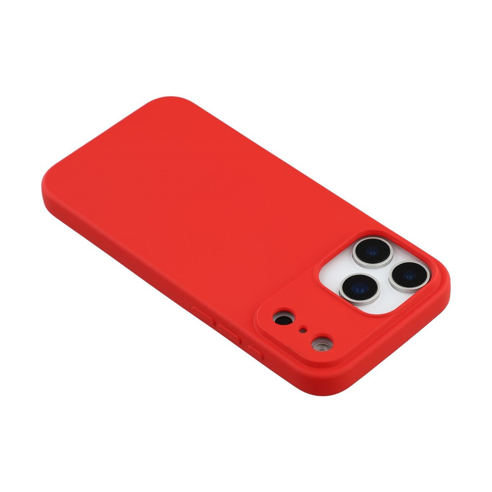 For iPhone 17 Pro Max TPU Case Soft Fiber Lining Anti-Scratch Phone Cover - Red