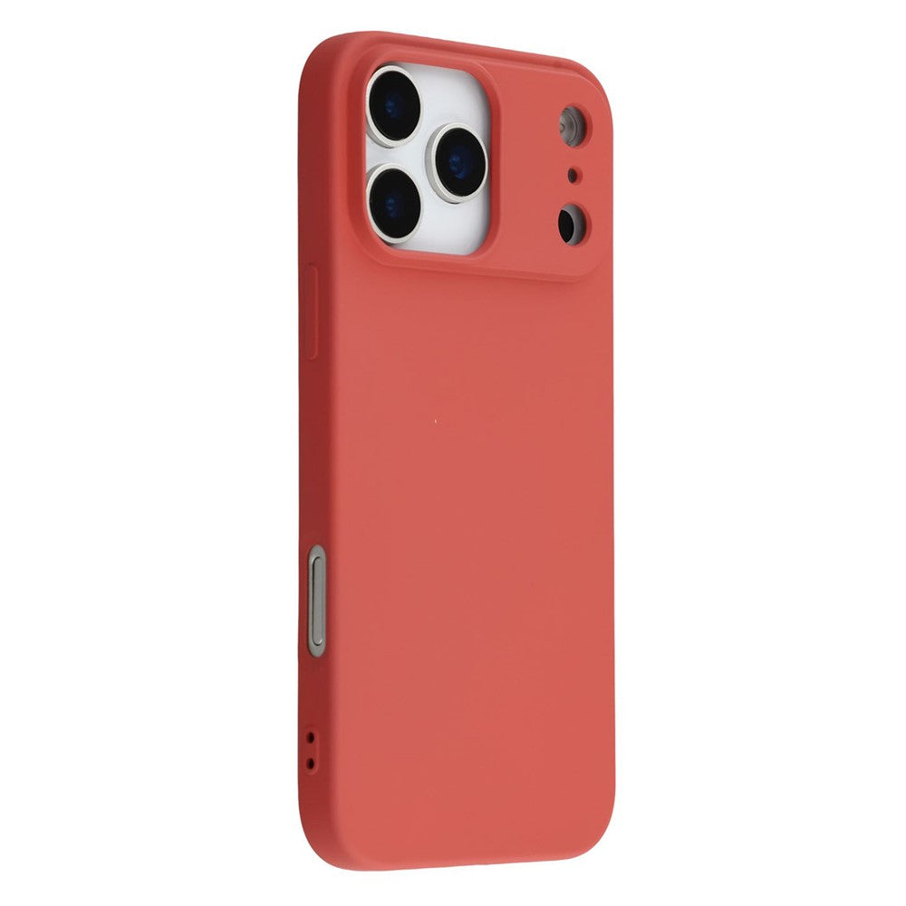 For iPhone 17 Pro Max TPU Case Soft Fiber Lining Anti-Scratch Phone Cover - Hawthorn Red