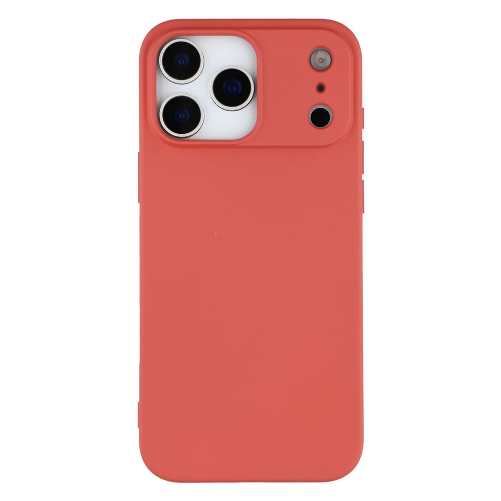 For iPhone 17 Pro Max TPU Case Soft Fiber Lining Anti-Scratch Phone Cover - Hawthorn Red