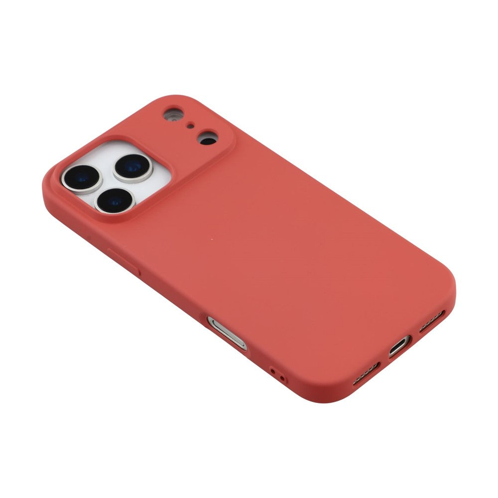 For iPhone 17 Pro Max TPU Case Soft Fiber Lining Anti-Scratch Phone Cover - Hawthorn Red
