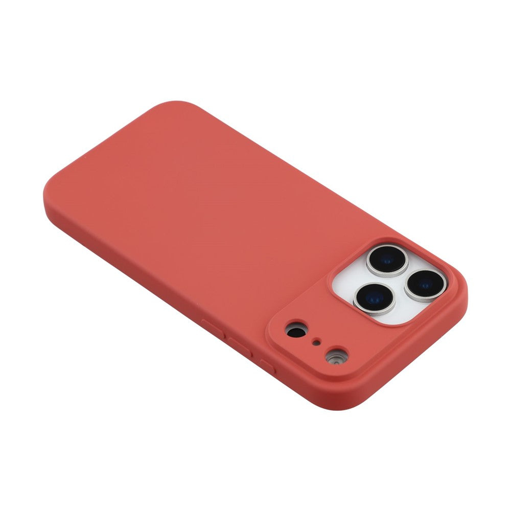 For iPhone 17 Pro Max TPU Case Soft Fiber Lining Anti-Scratch Phone Cover - Hawthorn Red