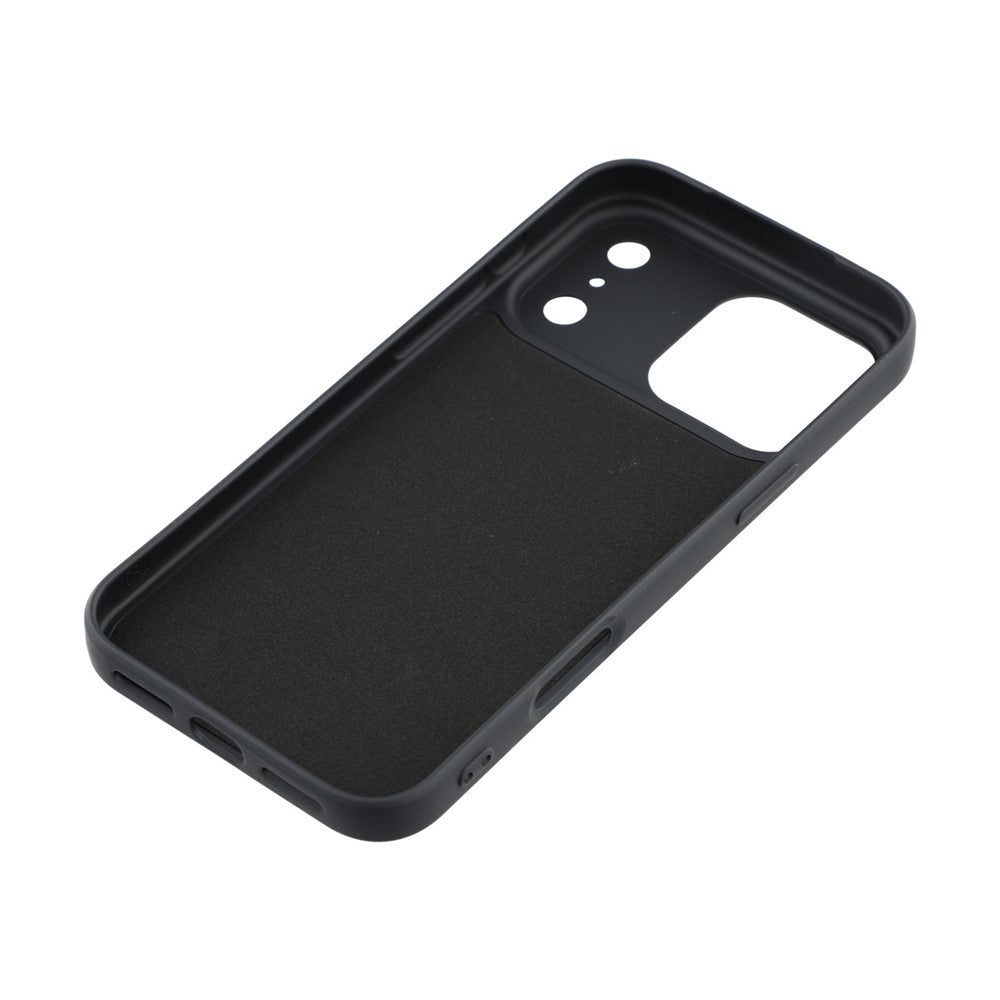 For iPhone 17 Pro Max TPU Case Soft Fiber Lining Anti-Scratch Phone Cover - Black