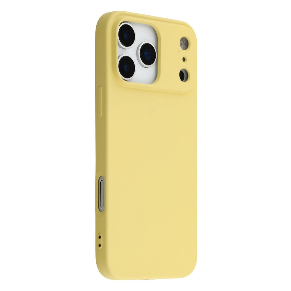 For iPhone 17 Pro Max TPU Case Soft Fiber Lining Anti-Scratch Phone Cover - Yellow