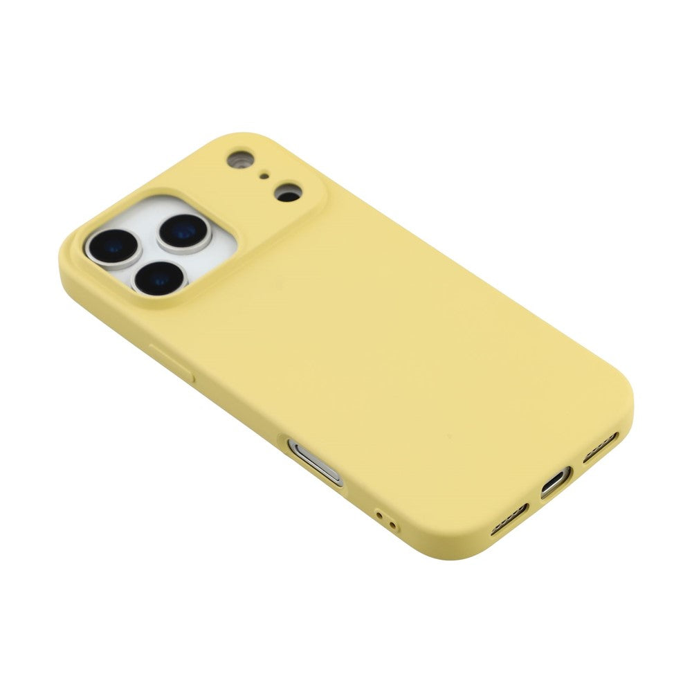 For iPhone 17 Pro Max TPU Case Soft Fiber Lining Anti-Scratch Phone Cover - Yellow